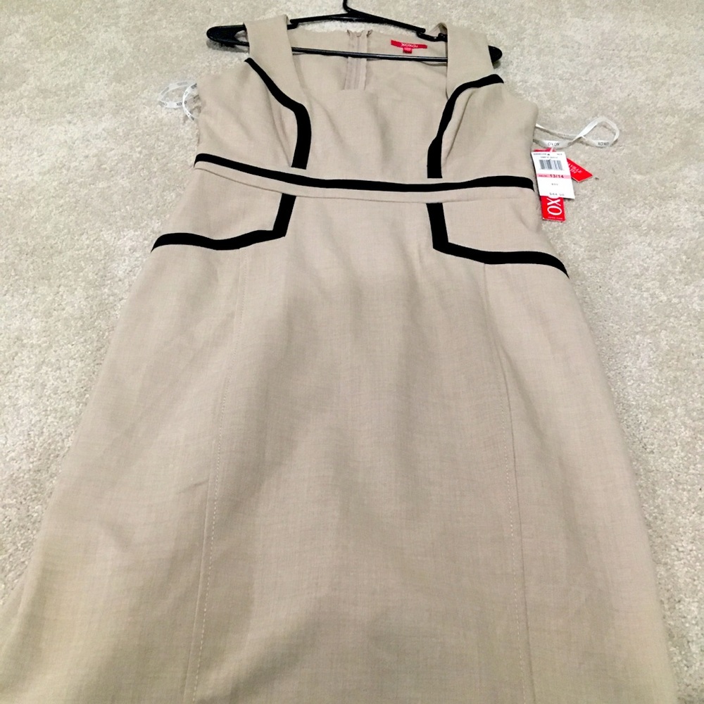 XOXO junior 13/14 tan dress with black NWT